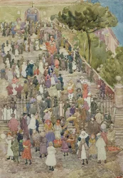Santa Maria Aracoeli lépcsőfokai, Róma, 1898-99 körül (wc papíron)